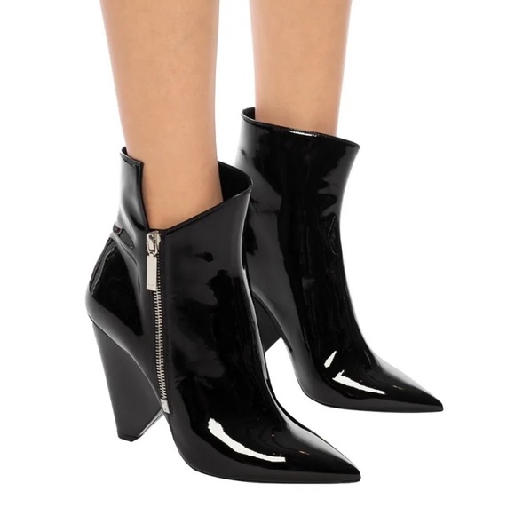 Saint Laurent Niki Patent Zip Bootie 38.5 - Picture 1 of 11